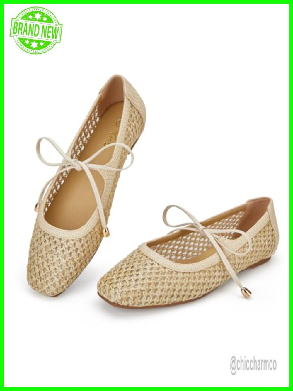Woven Mary Jane Flats Women's Dressy Ballet Shoes Memory Foam